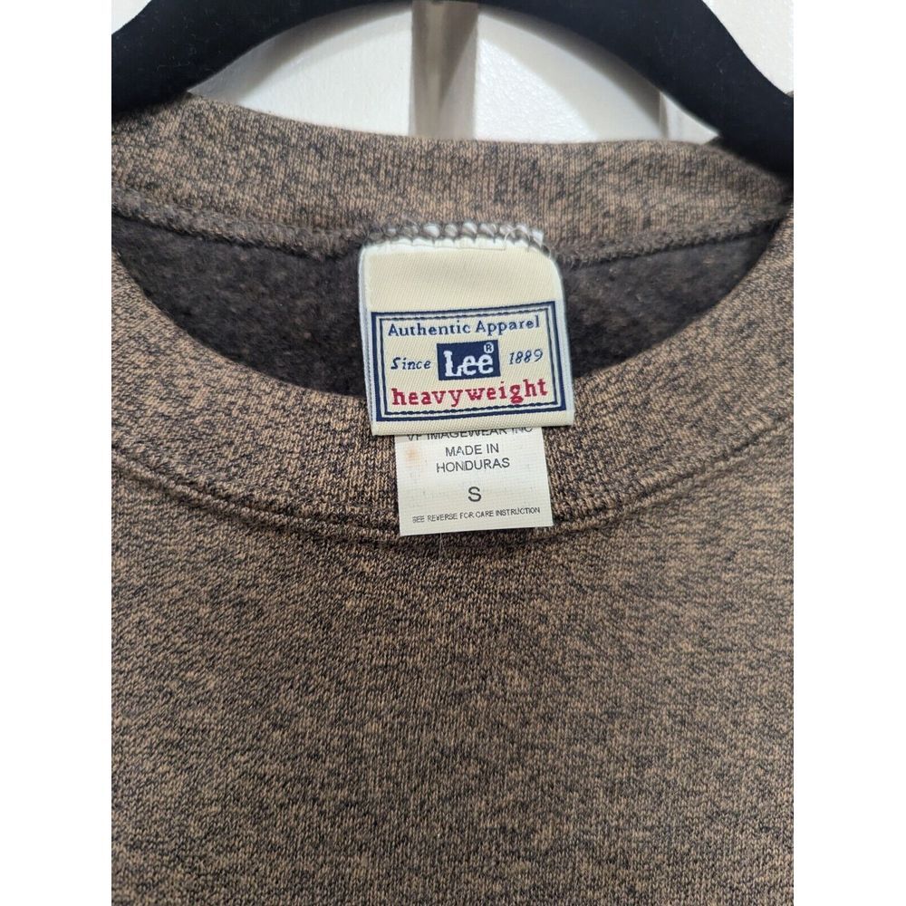 Vintage 90s Lee Sport Crewneck Sweatshirt Men's Small Heather Brown Blank - Picture 3 of 14